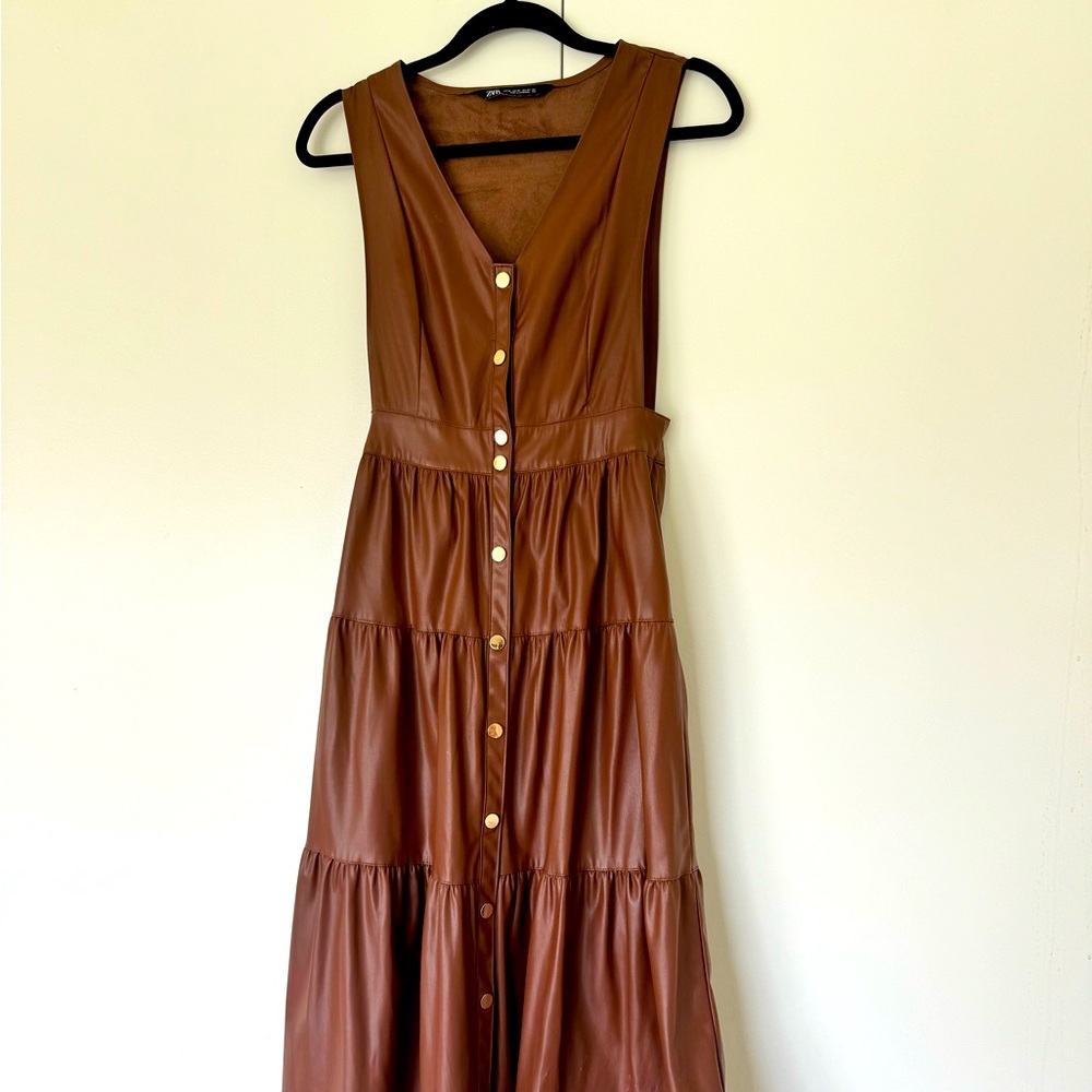 Zara vegan leather dress